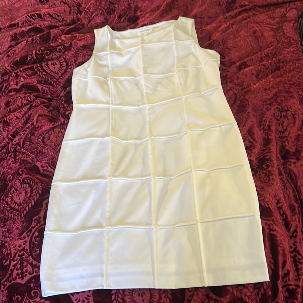 Calvin Klein White Retro Sleeveless Dress 10